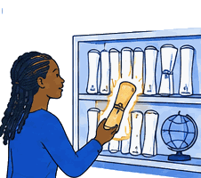 A learner selecting from a shelf of opportunities